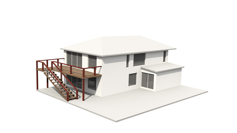 Upper deck with stairs calculator