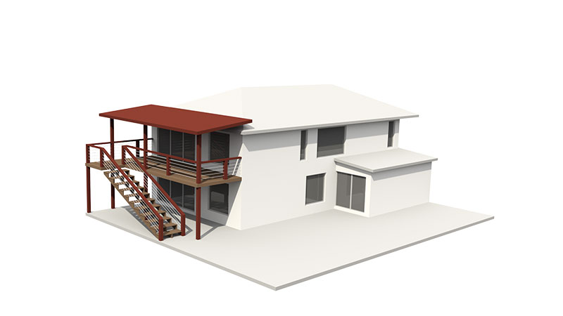 Upper deck with stairs and patio roof calculator