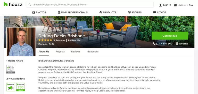 DeKing Decks Awarded Best Of Houzz 2020